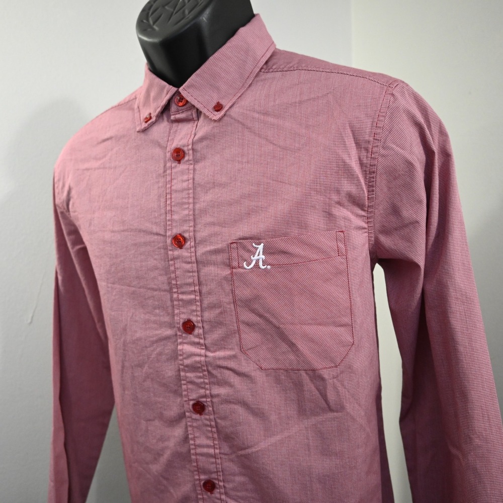 Antigua Button Up Mens Small Alabama Crimson Tide‎ Embroidered Logo Shirt